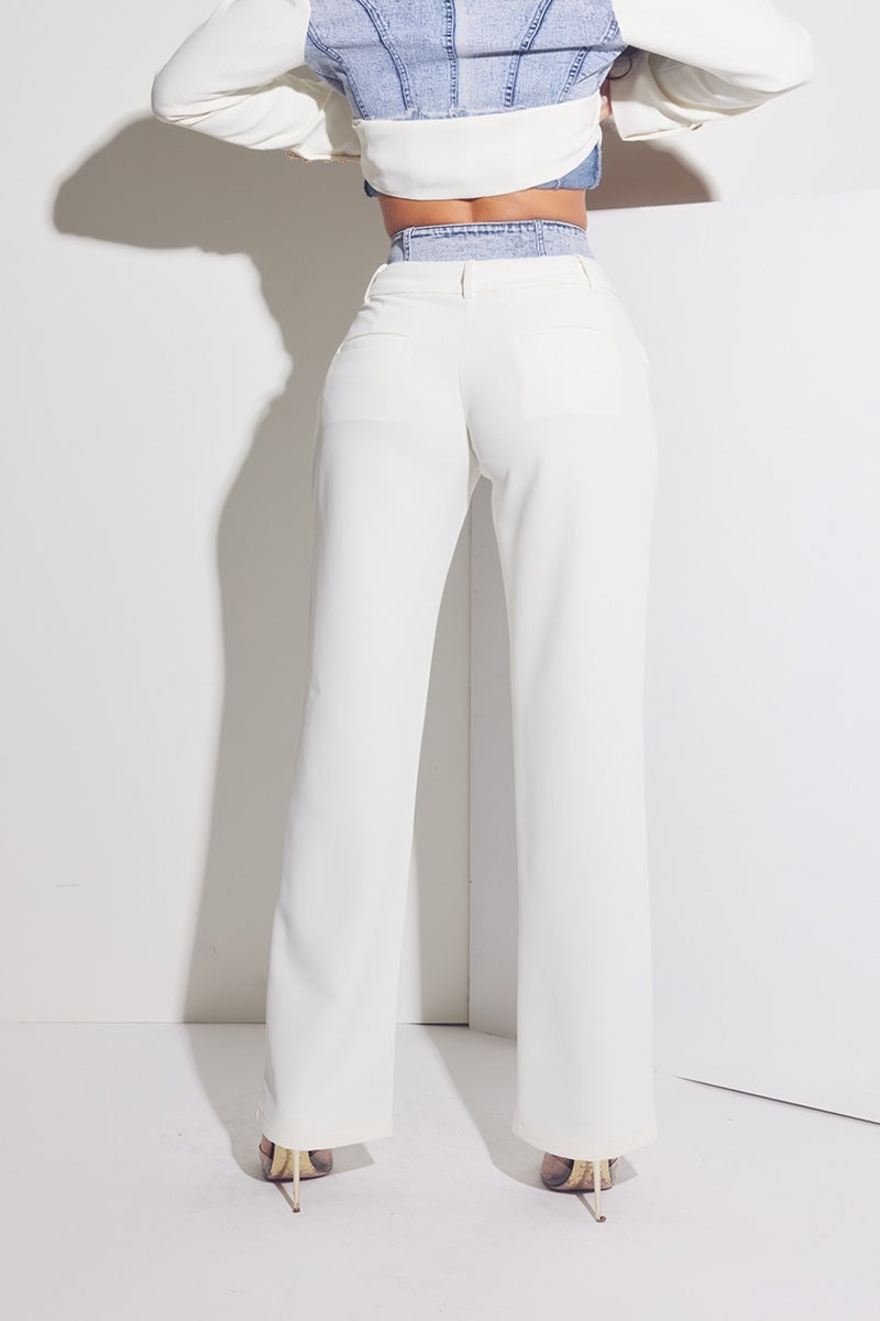 Denim Contrast Trousers