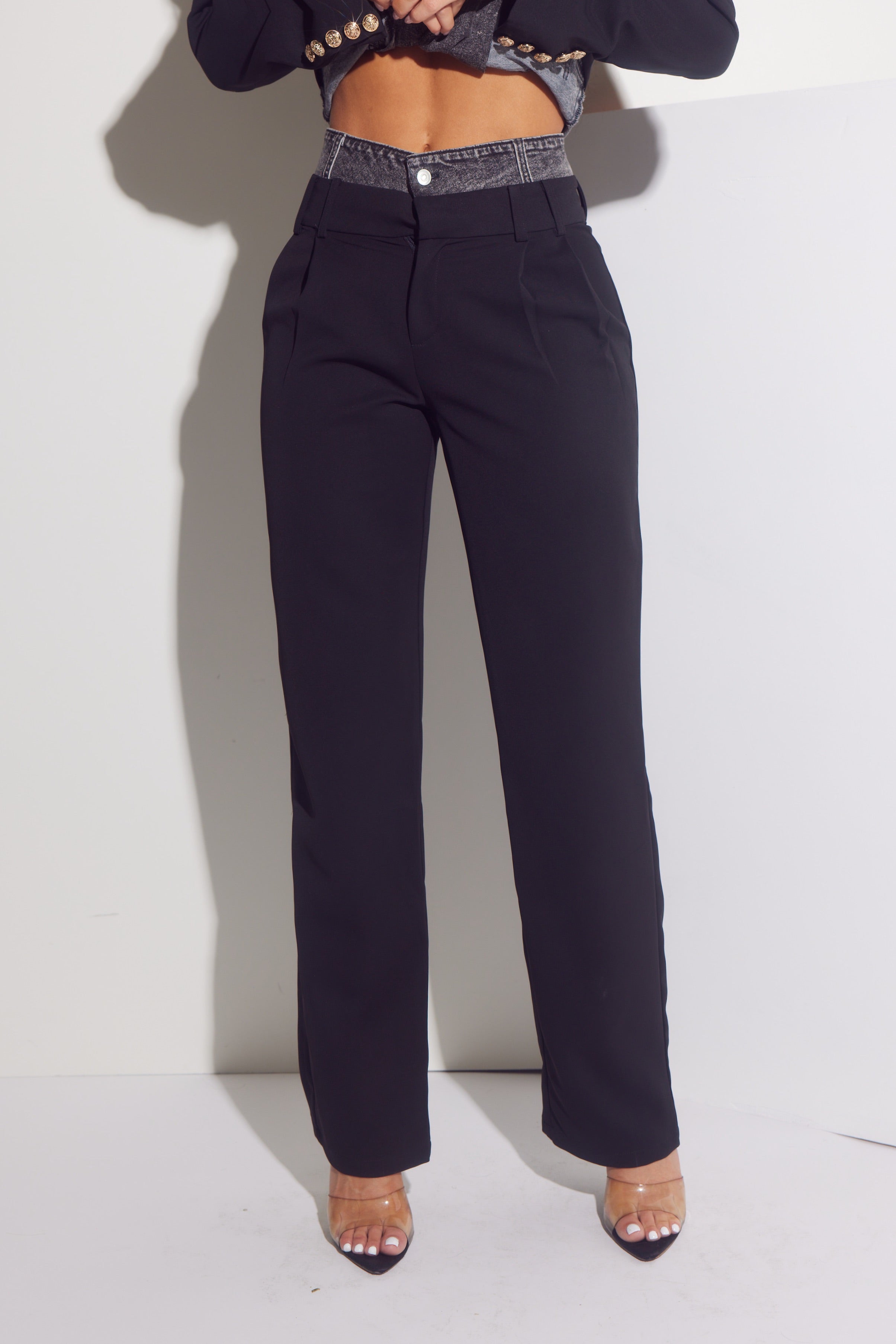 Denim Contrast Trousers