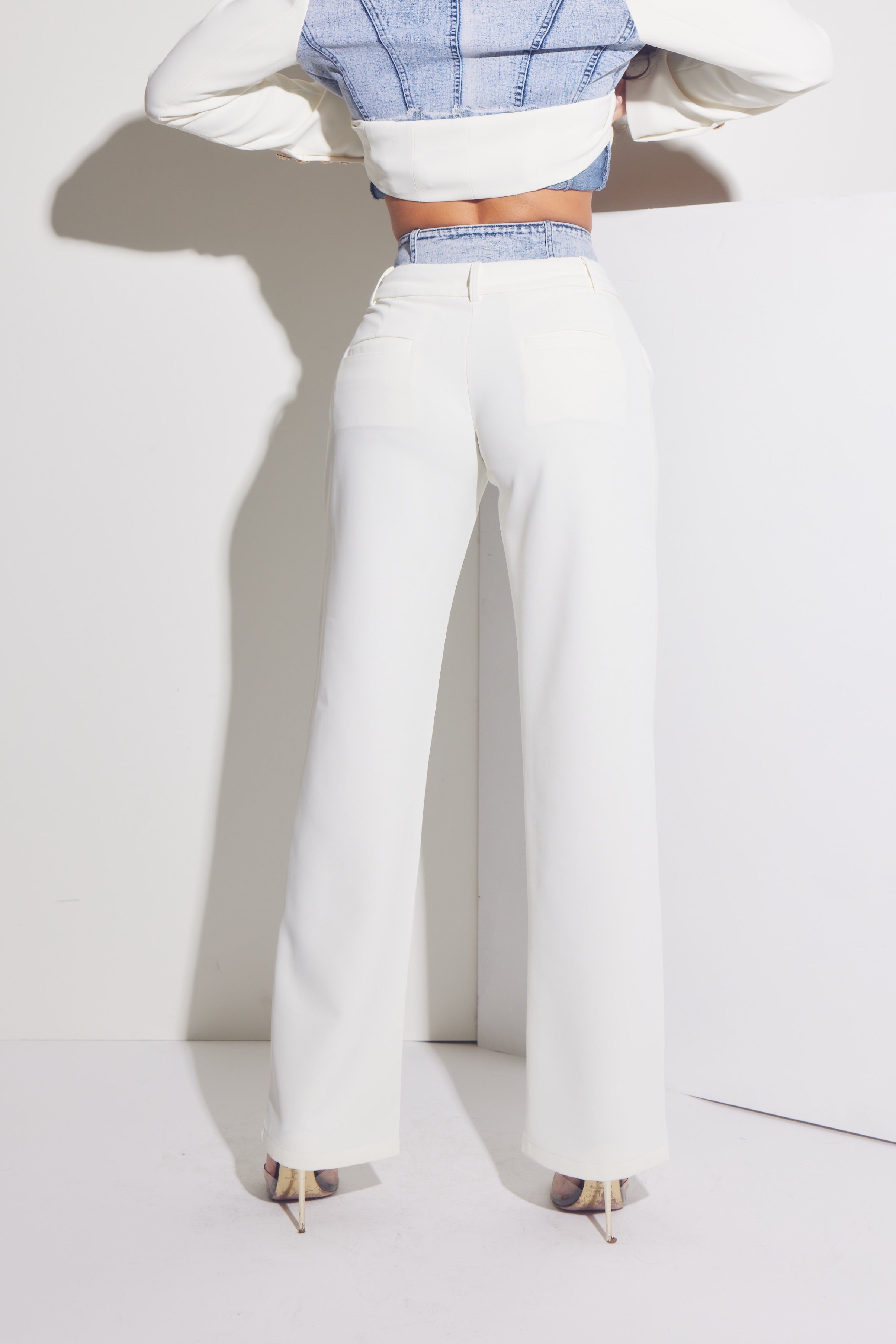 Denim Contrast Trousers