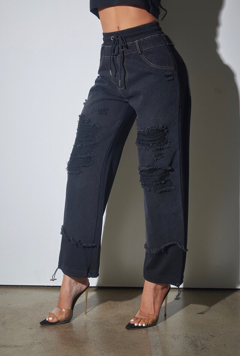 Sporty Denim Joggers