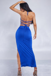 2 Pc Jersey Maxi Skirt Set