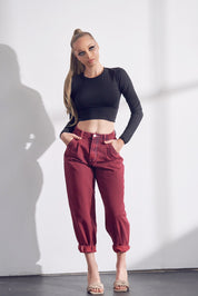 Slouchy High Rise Cotton Jeans