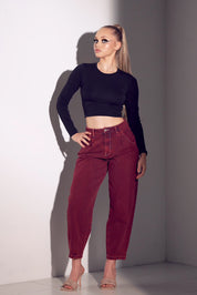 Slouchy High Rise Cotton Jeans