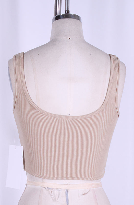 Ribbed V-Wire Corset Style Crop Top
