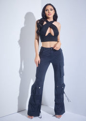 Soft High Waist Cargo Pants