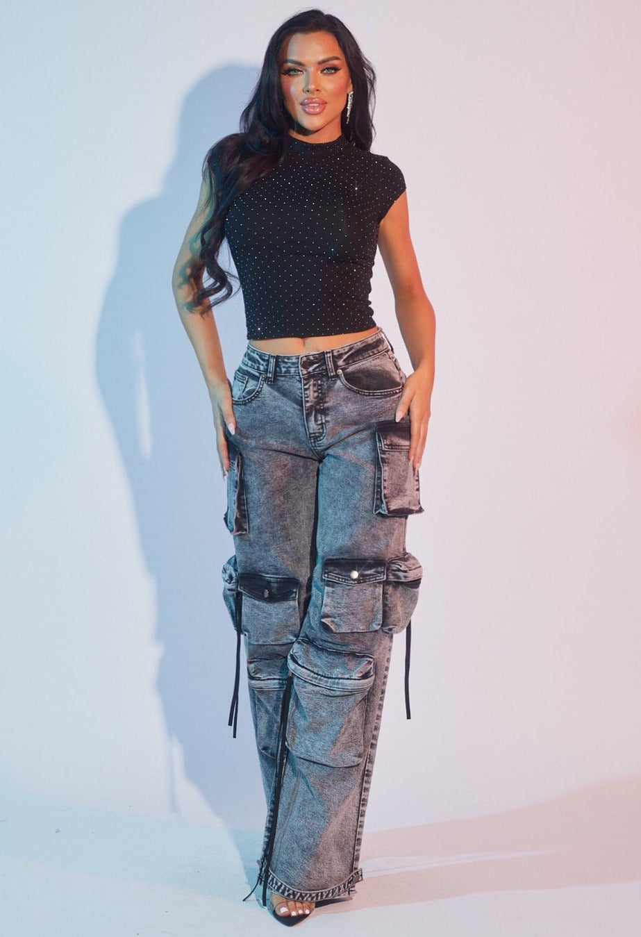 Wide Leg Cargo Jeans