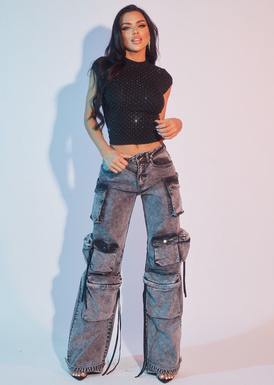 Wide Leg Cargo Jeans