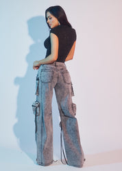 Wide Leg Cargo Jeans