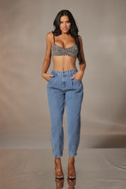 Slouchy High Rise Cotton Jeans