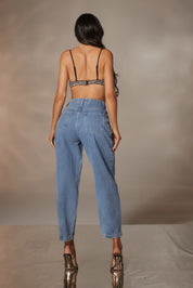 Slouchy High Rise Cotton Jeans