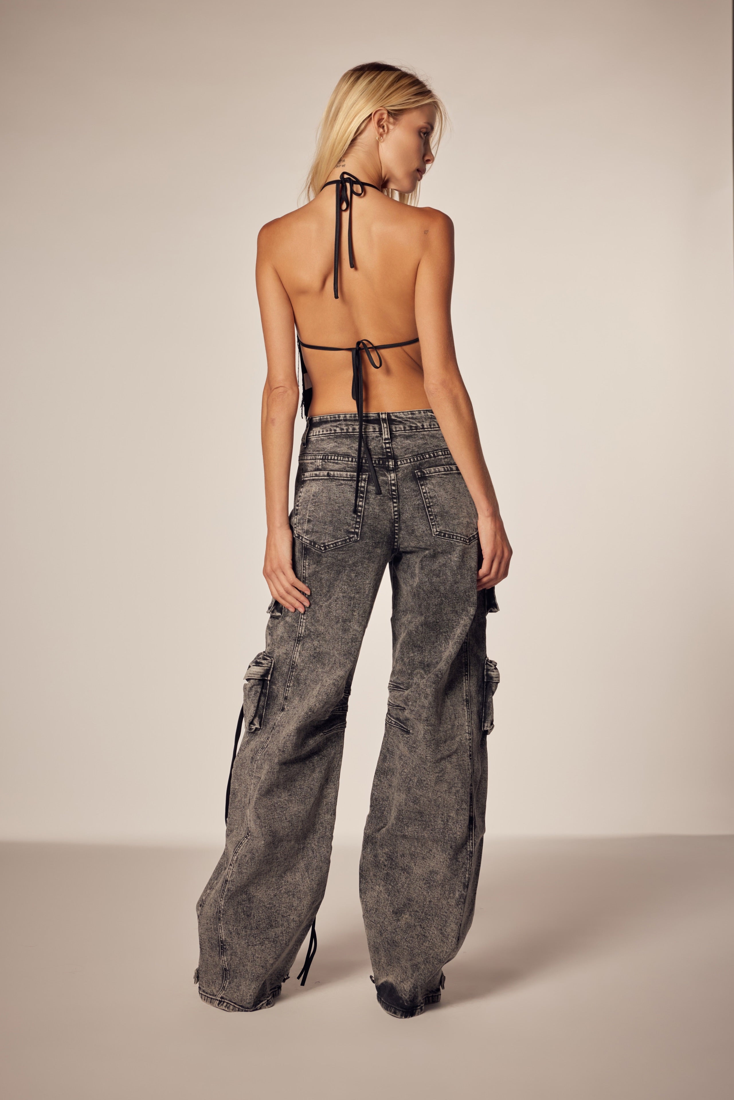 Best Seller Cargo Denim Jeans Acid  Wash