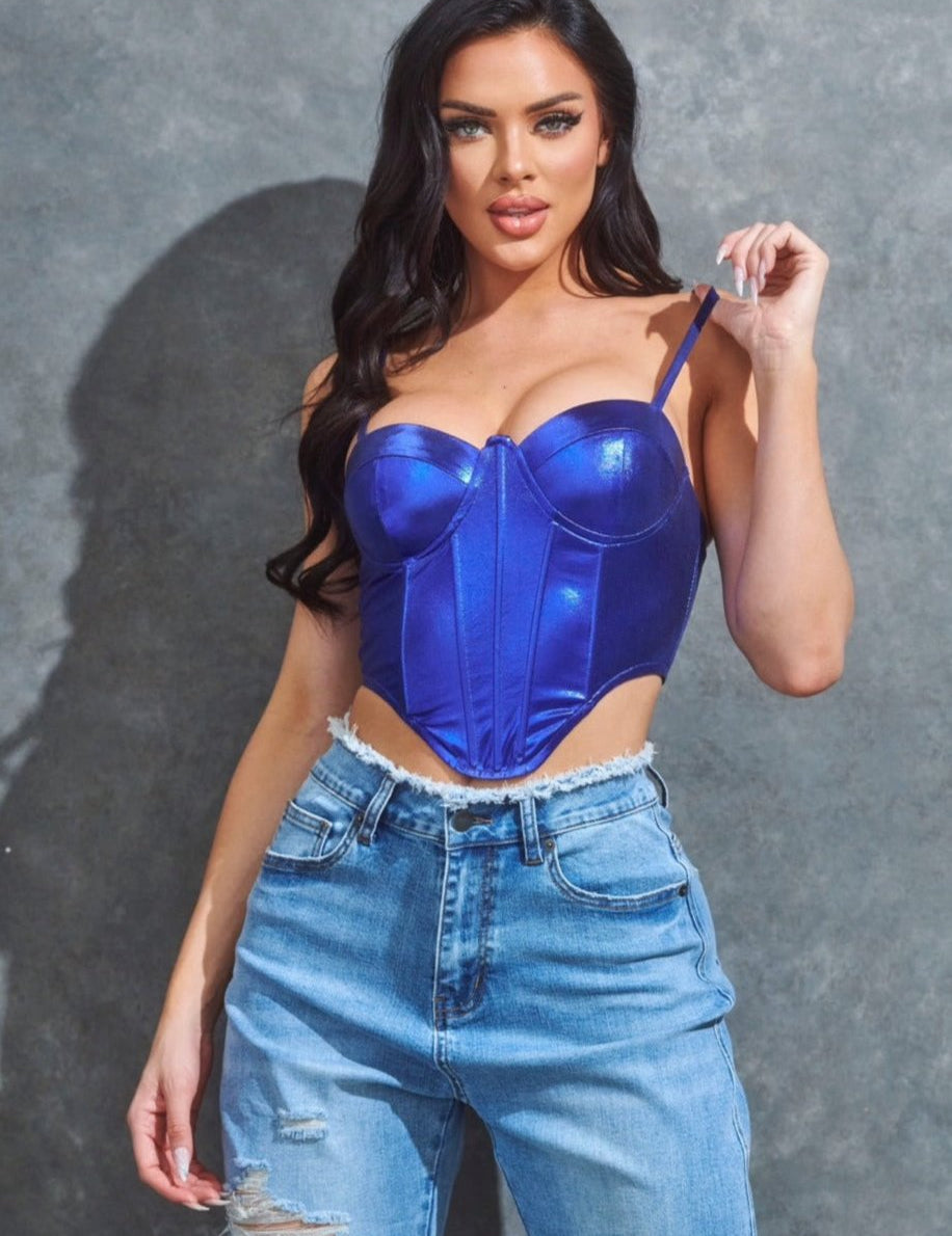 Metallic Bustier Top