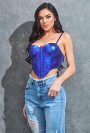 Metallic Bustier Top