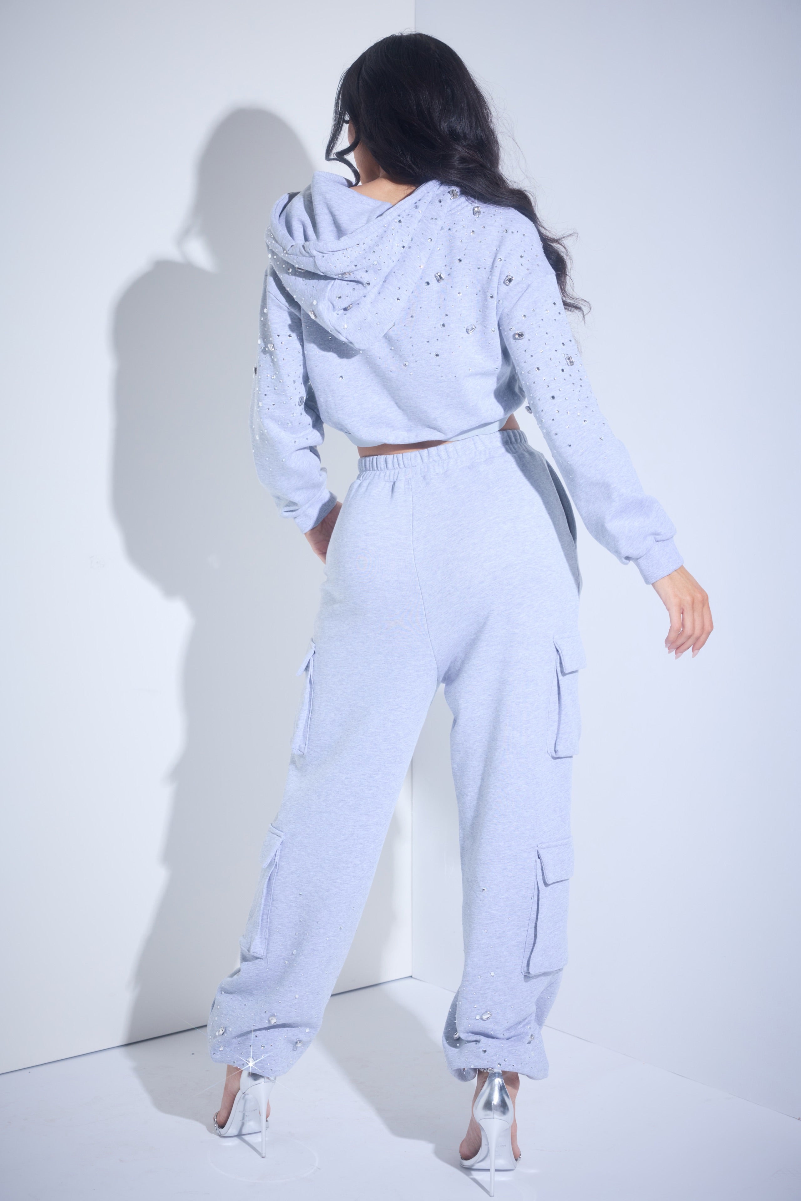 Rhinestone Crop Hoodie – Ver Luisant